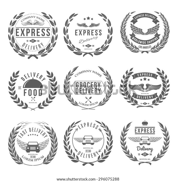 Express Delivery Label and Badges Design\
elements Vector\
illustration