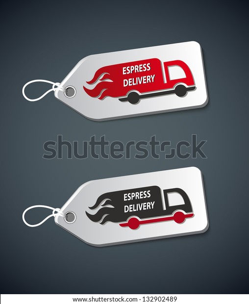 Express Delivery Labels Stock Vector (Royalty Free) 132902489 ...