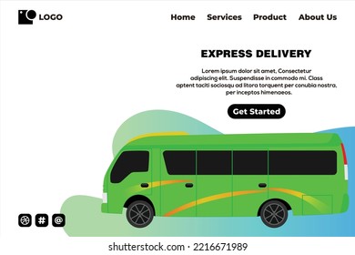 Express delivery landing page vector 
