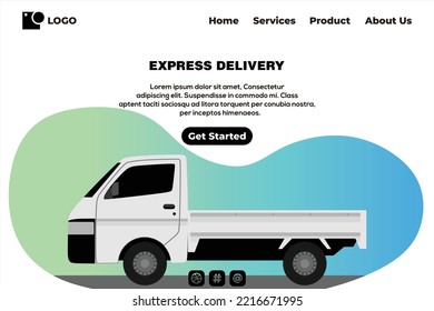 Express delivery landing page vector 