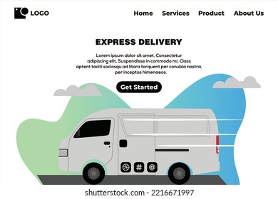 Express delivery landing page vector 
