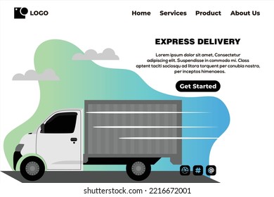 Express delivery landing page vector 
