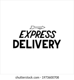 Express Delivery lettering. Vector hand drawn illustration for delivery service company. EPS 10.
