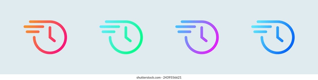 Express delivery line icon in gradient colors. Fast signs vector illustration.