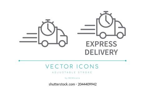 Express Delivery Line Icon. Express Shipping and Logistics Vector Symbol.