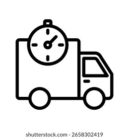 Icono de línea de entrega exprés, Vector, píxel perfecto, archivo ilustrador 