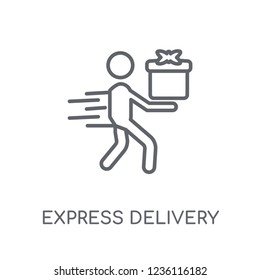 express delivery linear icon. Modern outline express delivery logo concept on white background from Delivery and logistics collection. Suitable for use on web apps, mobile apps and print media.