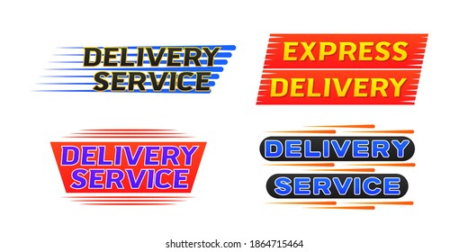 Express delivery logo banner icon for apps and website isolated on white background. Fast shipping symbol. Fast time delivery order with stopwatch. Quick shipping icon. Vector illustration, eps 10.