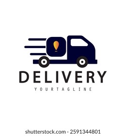 express delivery logo, express delivery logo with car icon vector template
