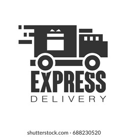 Express delivery logo design template, black vector Illustration on a white background