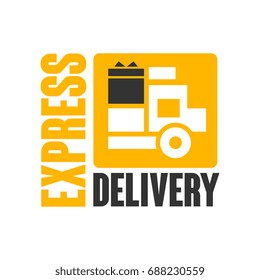 Express delivery logo design template, black and yellow vector Illustration on a white background
