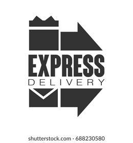 Express delivery logo design template, black vector Illustration on a white background