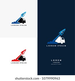 Express Delivery logo designs, Fast Truck logo template vector