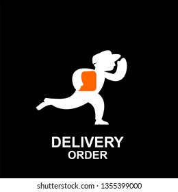express delivery logo icon vector template with fast running man