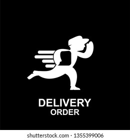 express delivery logo icon vector template with fast running man