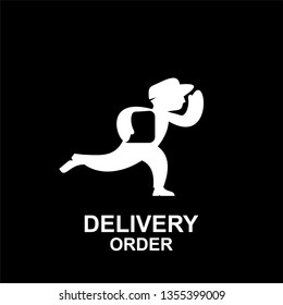express delivery logo icon vector template with fast running man