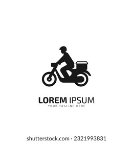 express delivery logo icon vector template with scooter bike box