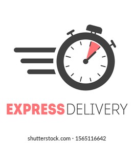 Express delivery logo template. Timer icon. Speed and fast time symbol.