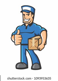 Express Delivery Man Holding a Package