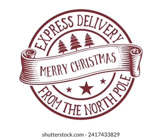 Express delivery merry christmas from the north pole