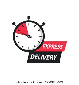  Express Delivery  Modern Label. Flat Design.Express delivery icon. Fast delivery logo design.Vector Illustration 
