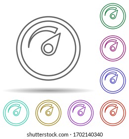 Icono de multicolor de entrega rápida. Línea delgada simple, contorno vectorial de iconos logísticos para ui y ux, sitio web o aplicación móvil