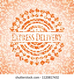Express Delivery orange mosaic emblem