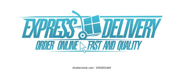 Express delivery, order online, vector banner template