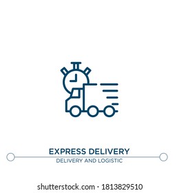 express delivery outline vector icon. simple element illustration. express delivery outline icon from editable delivery concept. can be used for web and mobile
