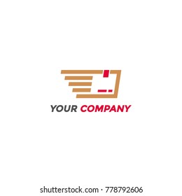 Express delivery parcel package logistic company logo template