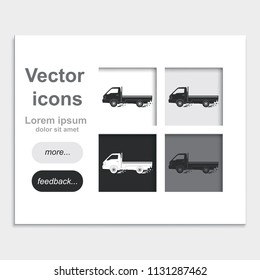 Express delivery placed on web page template flat vector icon. Delivery car.