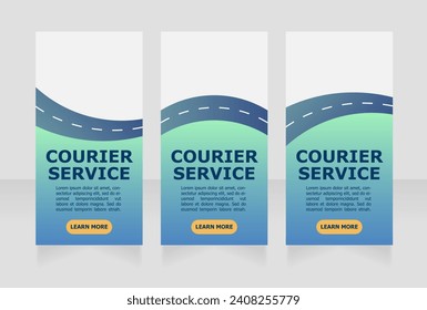 Express delivery promotional web banner design template. Vector flyer with text space. Advertising placard with customized copyspace. Printable poster for advertising. Verdana, Tahoma fonts used