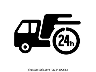 Express delivery, quick delivery (within 24 hours) vector icon illustration