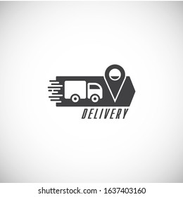 Express delivery related icon on background for graphic and web design. Creative illustration concept symbol for web or mobile app.