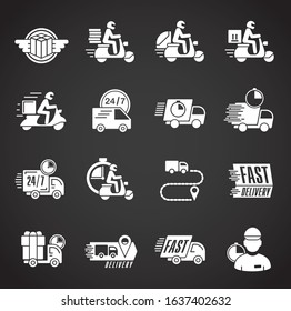 Express delivery related icons set on background for graphic and web design. Creative illustration concept symbol for web or mobile app.