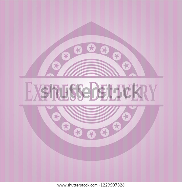 Express Delivery retro pink\
emblem