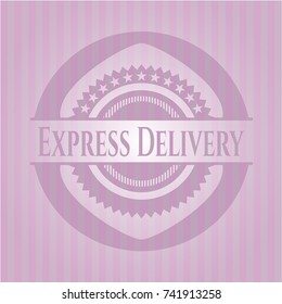 Express Delivery retro style pink emblem