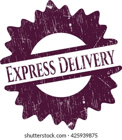Express Delivery rubber stamp with grunge texture
