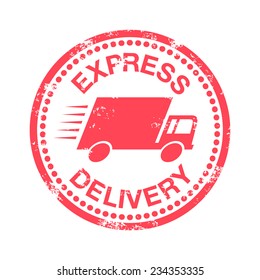 Express Delivery, Rubber Stamp, Vector Illustration