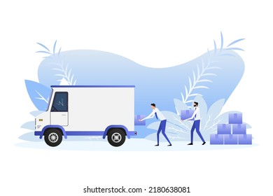 Express delivery service badge. Fast time delivery order with stopwatch on white background. Vector illustration