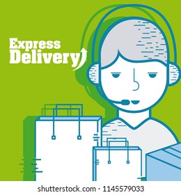 Express Delivery service cartoon