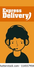 Express Delivery service cartoon