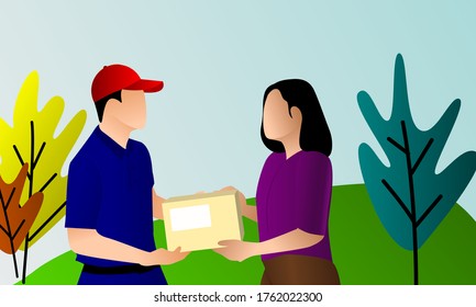 express delivery service concept, vector flat illustration