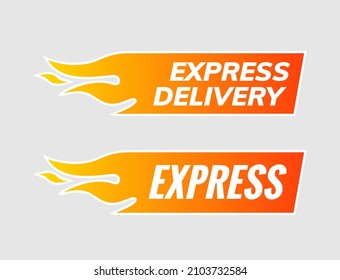 Express Delivery Service Courier Icon. Express Delivery Shipping Transport Sign Vector Label