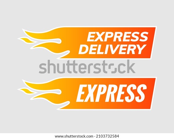 Express delivery service courier icon.\
Express delivery shipping transport sign vector\
label