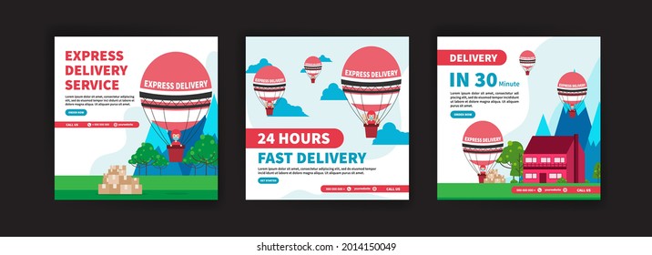 Express delivery service. Fast delivery 24 hours. Delivery in 30 minute. Banner vector for social media ads, web ads, business messages, discount flyers and big sale banners.