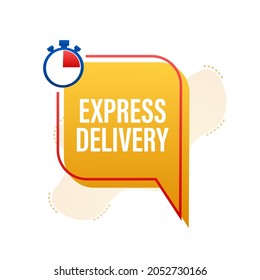 Express delivery service. Fast time delivery order with stopwatch. Vector stock illustration.