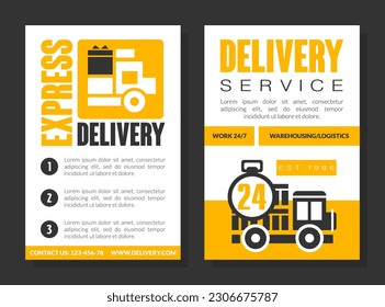 Express Delivery Service Flyer Design and Layout Vector Template