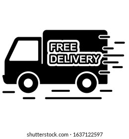 Express delivery service icon design. Transport delivery service icon in trendy flat style design. Vector illustration.