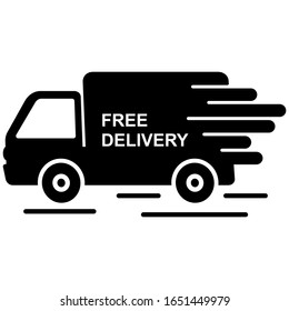 Express delivery service icon design. Transport delivery service icon in trendy silhouette style design. Vector illustration.